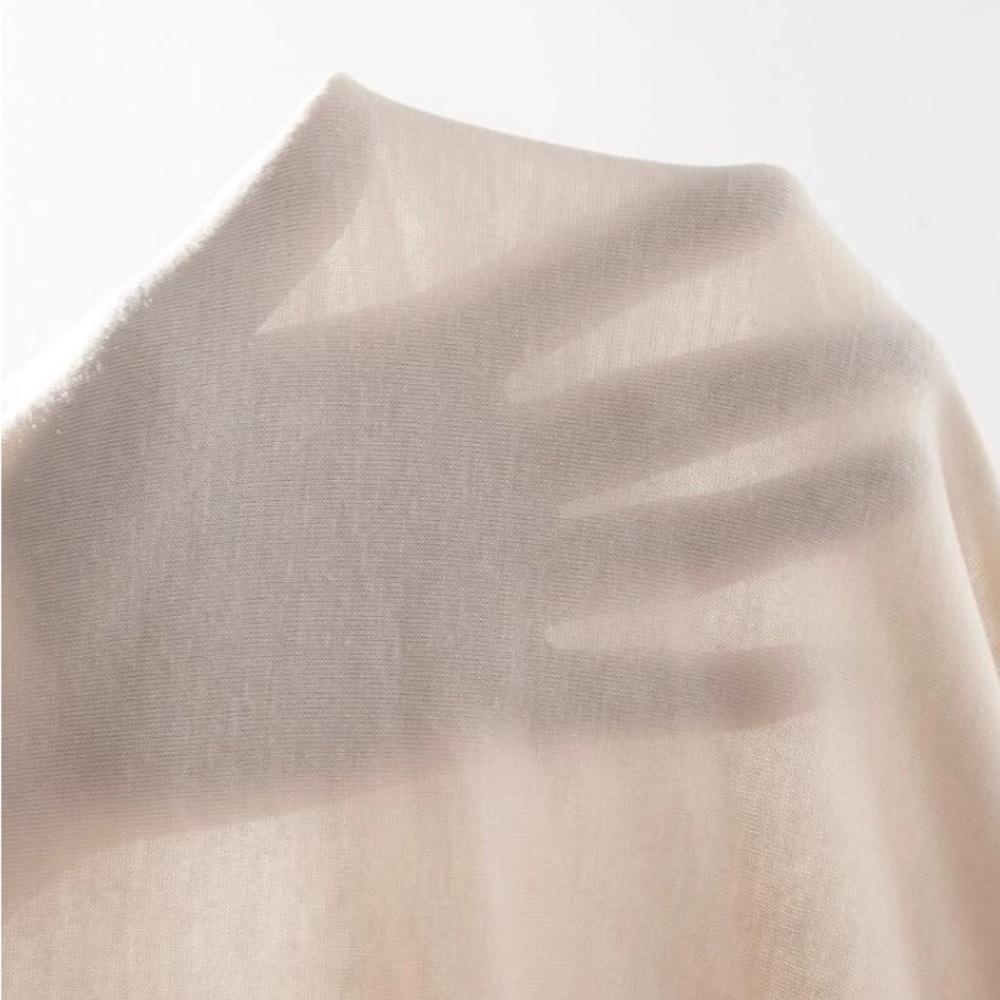 Drawstring Front Ribbed Knit Mini Tan Dress | Shein - Picture 6 of 6